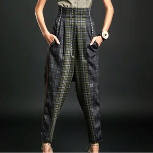 Corsette Trousers - Black and Blue